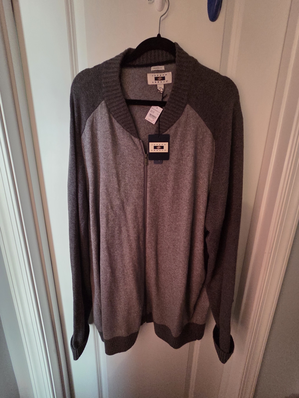 Joseph Abboud Men's Two-Tone Gray Zip Cardigan